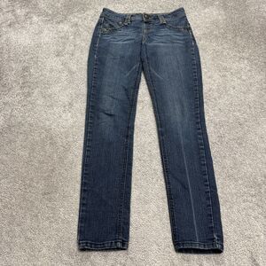 Democracy Jegging Skinny Denim Jeans Womens 2 Blue Dark Wash Mid Rise 30x30